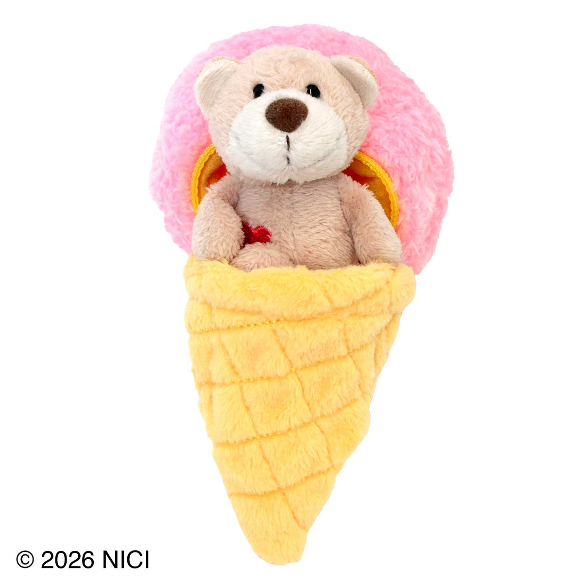 NICI(ニキ) | キーホルダー アイスクリーム ストロベリー +ラブベア