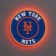 画像をギャラリービューアに読み込む, Yellowpop(イエローポップ) |New York Mets Rounded Logo LEDネオンサイン MLB 野球 メジャーリーグ メッツ