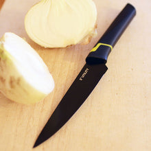 画像をギャラリービューアに読み込む, ノンスティック コーティング ブラックナイフ 4個セット&シザーセット