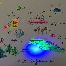 画像をギャラリービューアに読み込む, 【小さな手でもキレイにぬれる!】蛍光くれよん10色