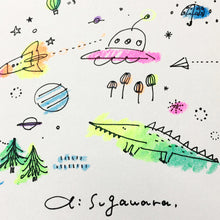 画像をギャラリービューアに読み込む, 【小さな手でもキレイにぬれる!】蛍光くれよん10色