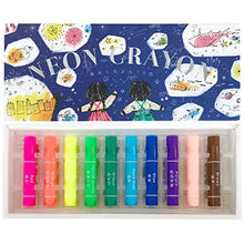 画像をギャラリービューアに読み込む, 【小さな手でもキレイにぬれる!】蛍光くれよん10色