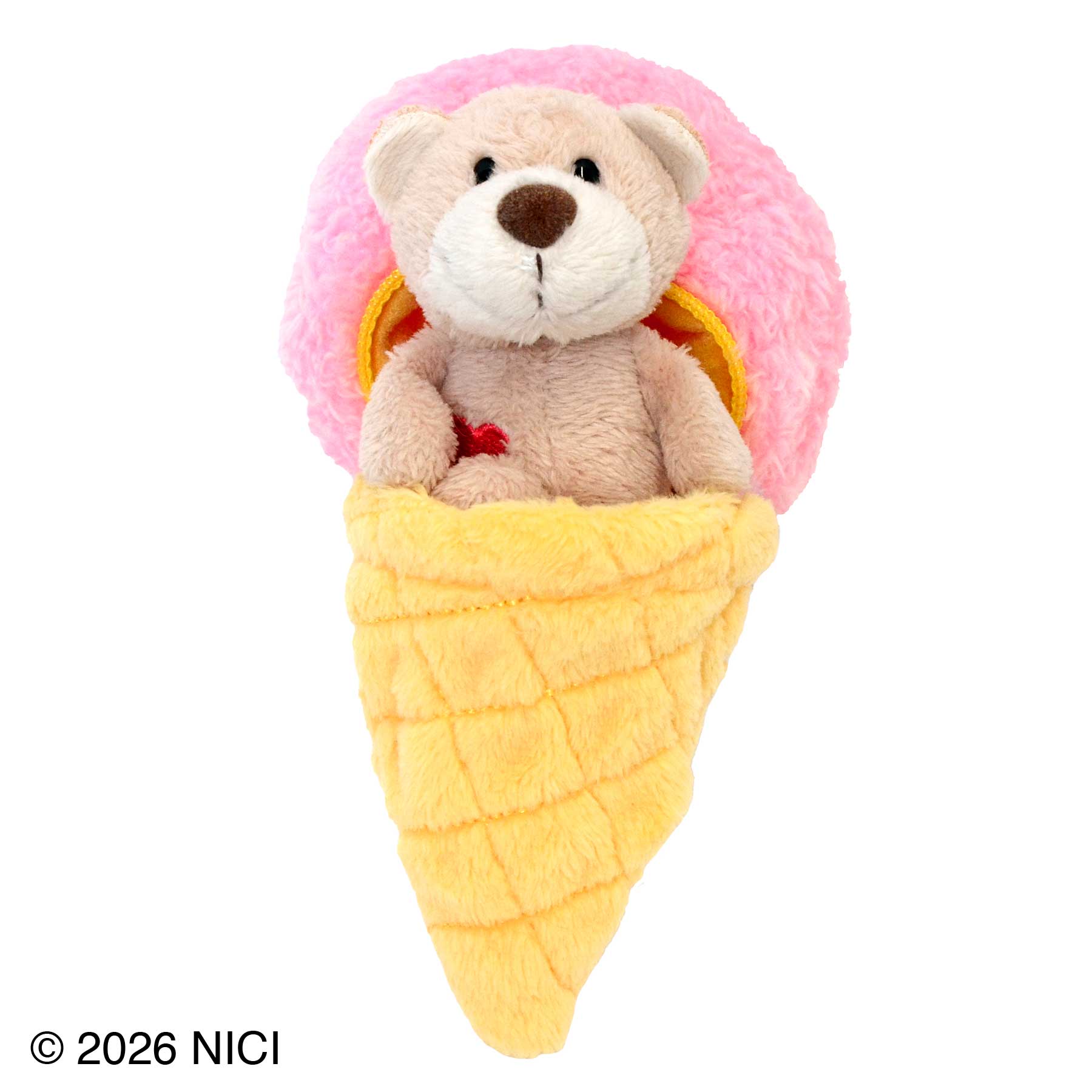 NICI(ニキ) | キーホルダー アイスクリーム ストロベリー +ラブベア