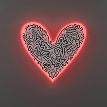 画像をギャラリービューアに読み込む, 【予約商品】Yellowpop（イエローポップ） | Keith Haring Dance Love Heart キース・へリング　ダンスラブハート LEDネオンサイン
