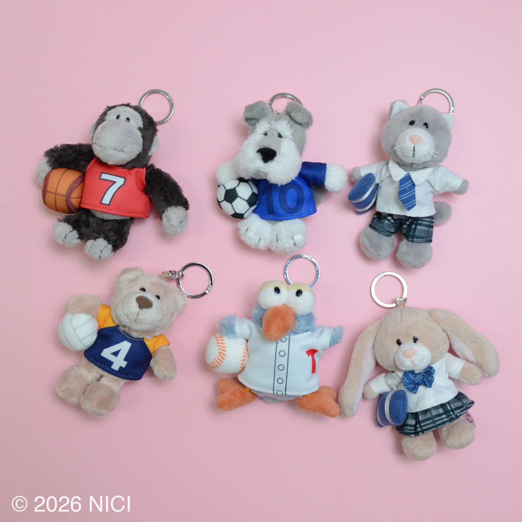 NICI(ニキ) | キーホルダー グレーキャット＋スクールユニフォーム
