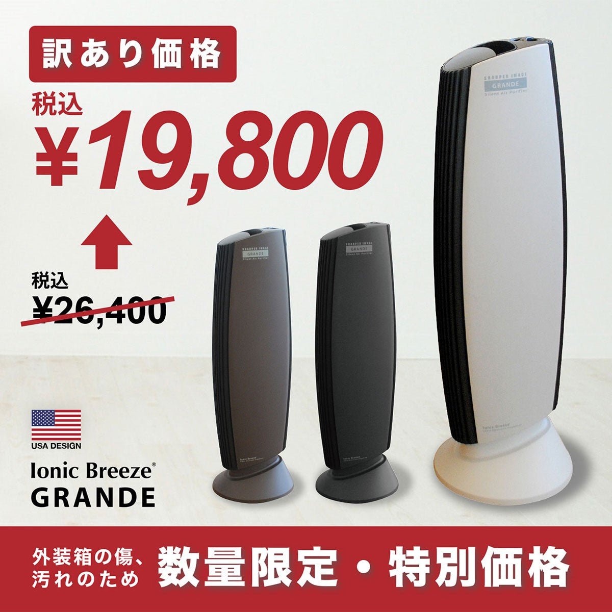 イオニックブリーズ GRANDE 安心の直営店【外箱不良】【訳あり品