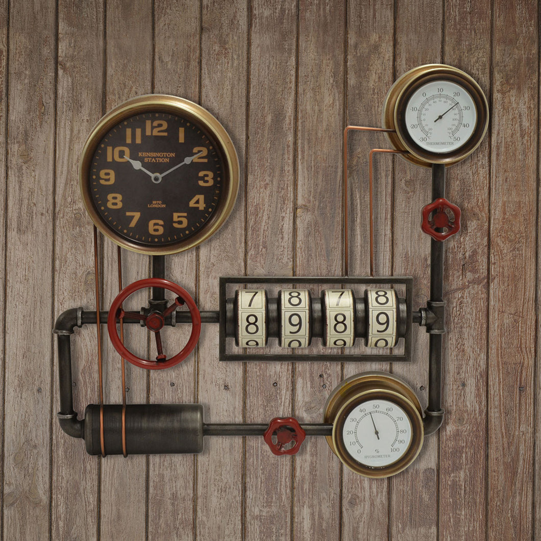 Steampunk Wall clock with ダイアル ウォールクロックwithダイアル ブラック