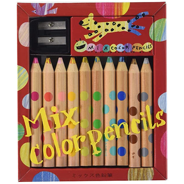 【小さな手でもすぐ描ける！】ミックス色鉛筆 10本